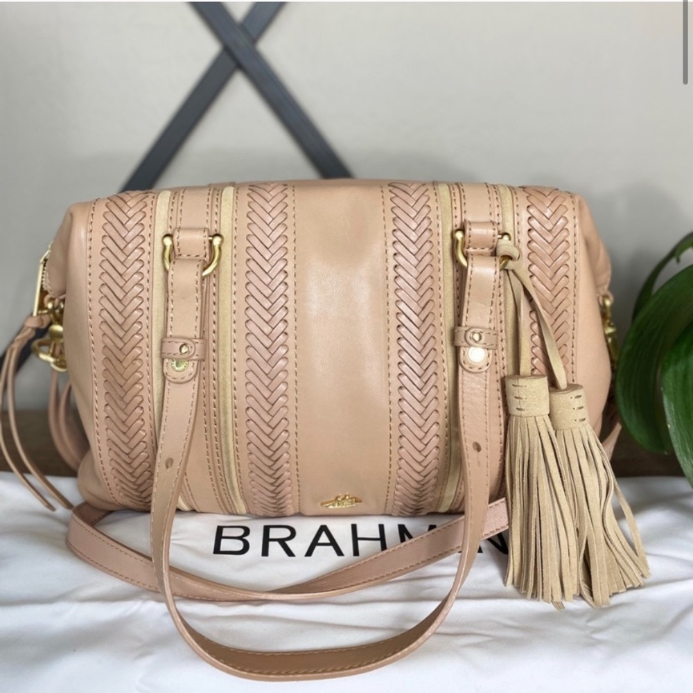 SOLD Brahmin Delaney Satchel Khaki Knoxville - Picture 4 of 16